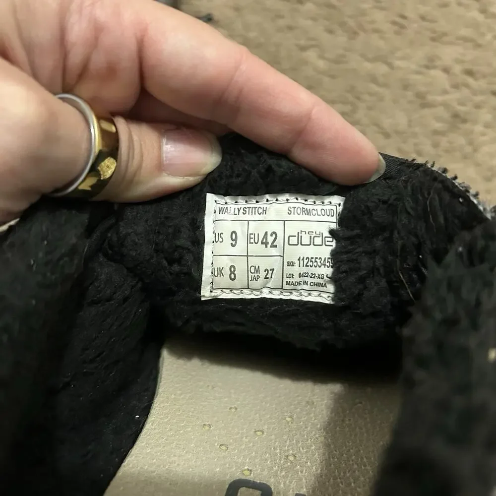 Hey Dude Wally Stitch Stormcloud Men’s US 9